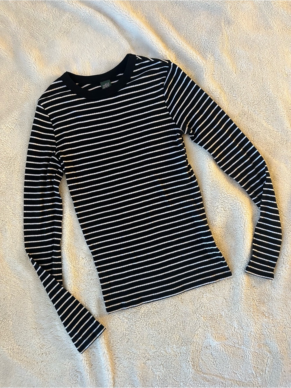 wild fable Black and White Striped Long-Sleeve Top